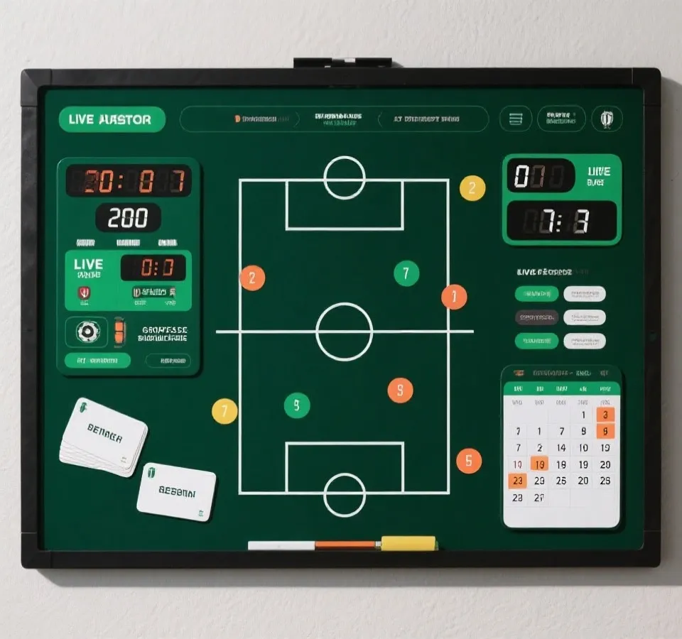 即時比分與賽程閱讀方式示意