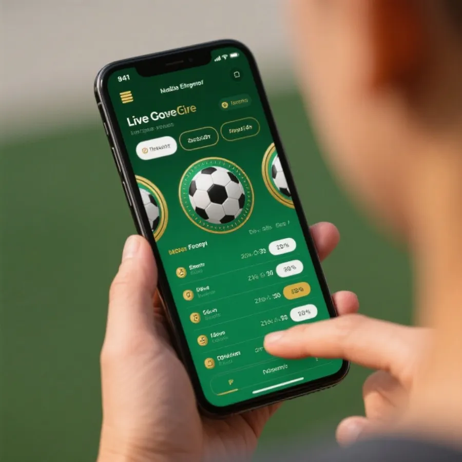 手機查看即時比分與賽程示意