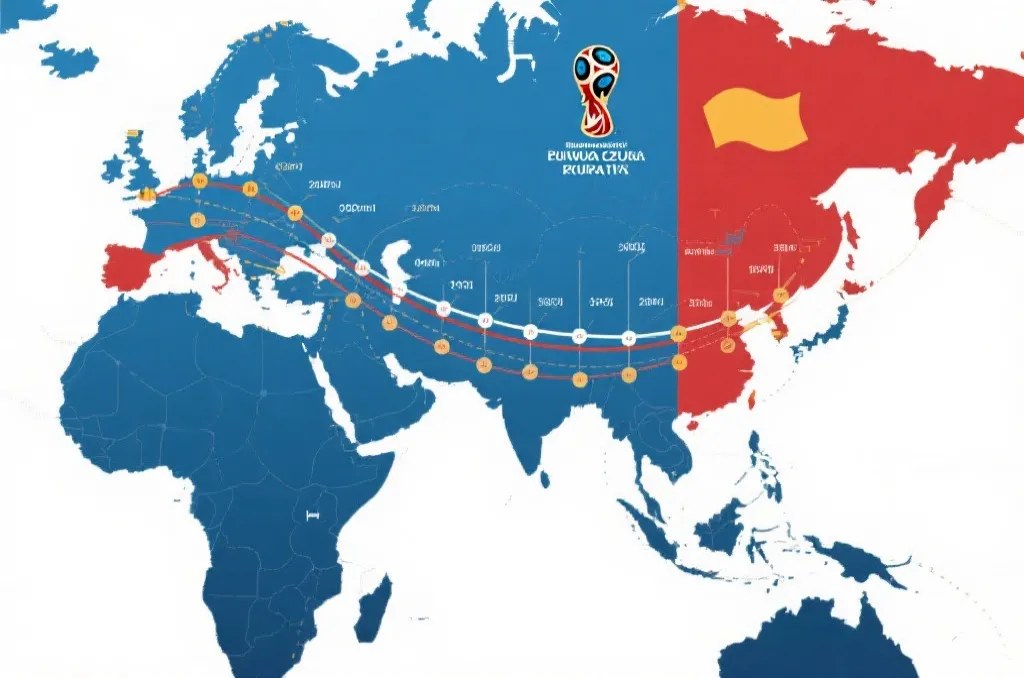 三国主办地与比赛时间分布的赛程示意图